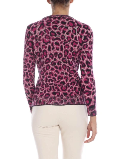 Shop Alberta Ferretti Save Me Animal Printed Sweater In Fuchsia