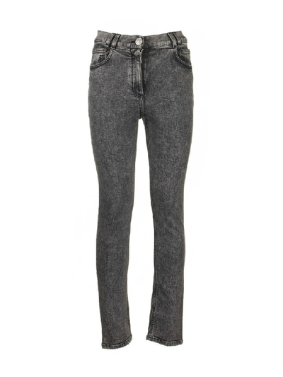 Shop Balmain Black Skinny Jeans Denim Cotton