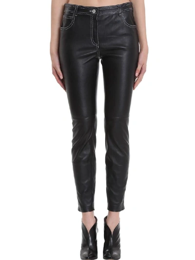 Shop Givenchy Pants In Black Leather
