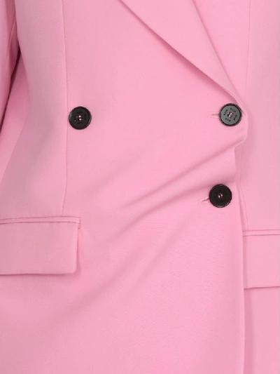 Shop Msgm Double Breasted Blazer In Pink