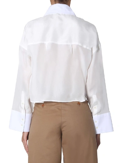 Shop Jejia Silk Shirt In Bianco