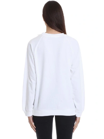 Shop Balmain Sweatshirt In White Cotton