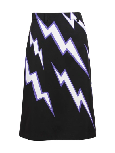 Shop Prada Cotton Skirt In Purple