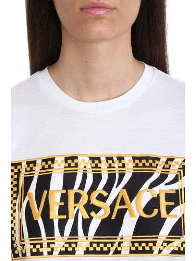 Shop Versace T-shirt In White Cotton