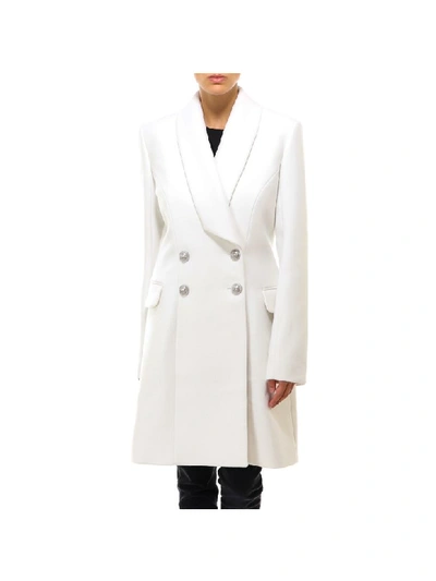 Shop Balmain Coat In White