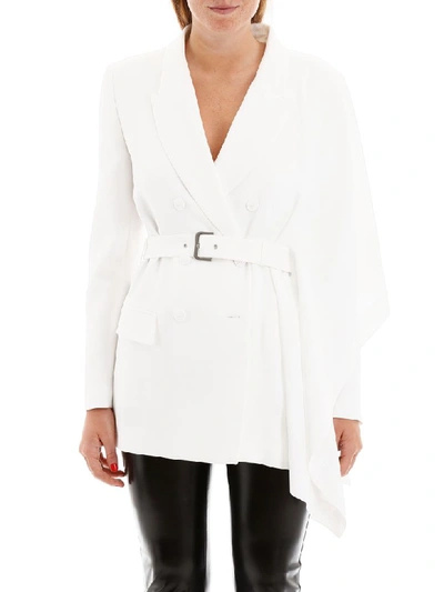 Shop Alberta Ferretti Belted Jacket In White (white)