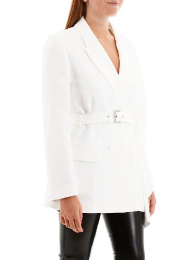 Shop Alberta Ferretti Belted Jacket In White (white)