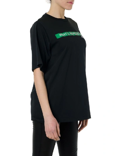 Shop Dsquared2 Black Cotton Frontal Print T-shirt