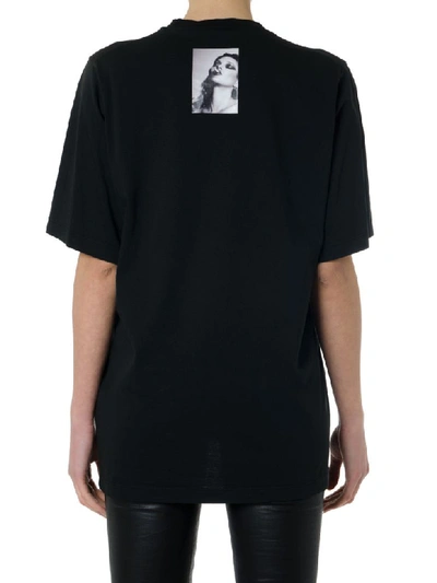 Shop Dsquared2 Black Cotton Frontal Print T-shirt