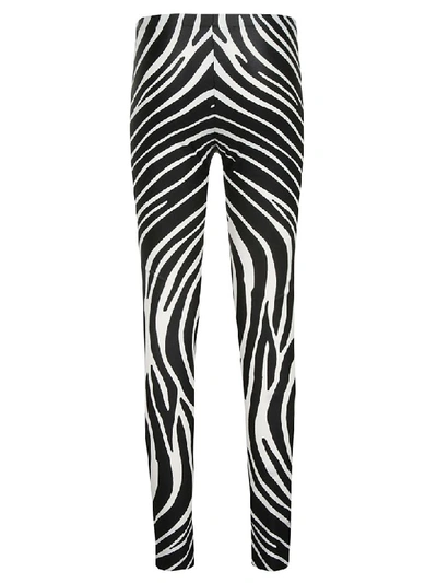 Shop Versace Patterned Leggings In Black/white