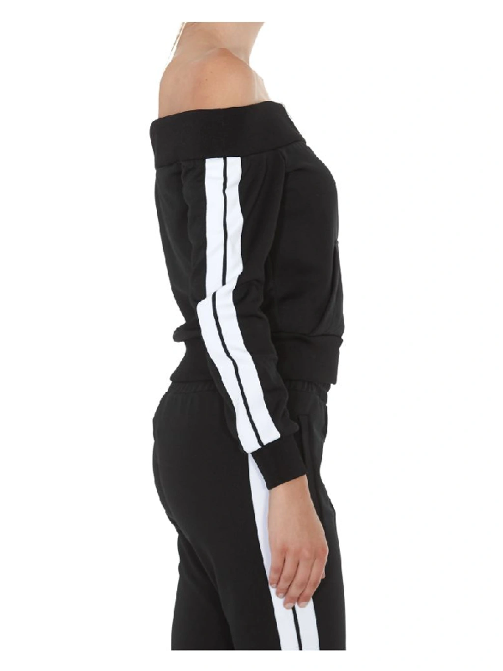 Palm Angels Off Shoulder Track Jacket In Black ModeSens