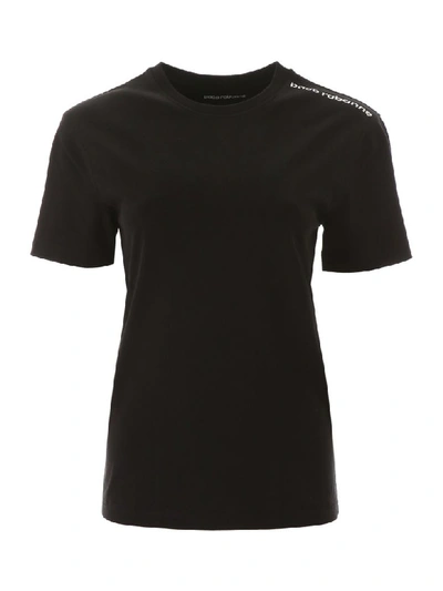 Shop Paco Rabanne T-shirt With Logo On One Shoulder In Black White (black)