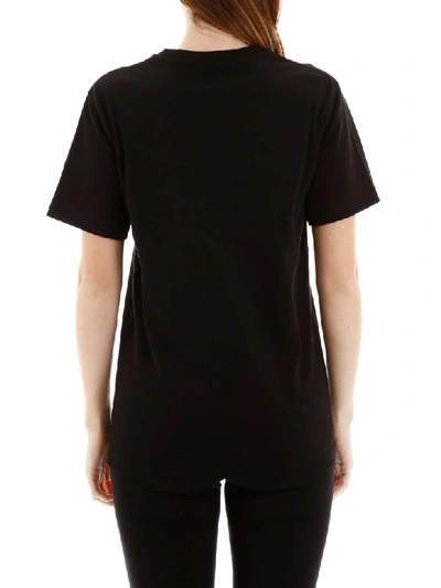 Shop Paco Rabanne T-shirt With Logo On One Shoulder In Black White (black)