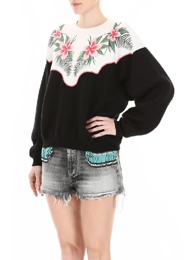 Shop Alanui Tropical Flowers Pullover In Embassy Black (black)