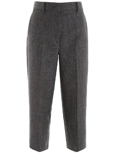 Shop Prada Cropped Trousers In Ardesia (grey)