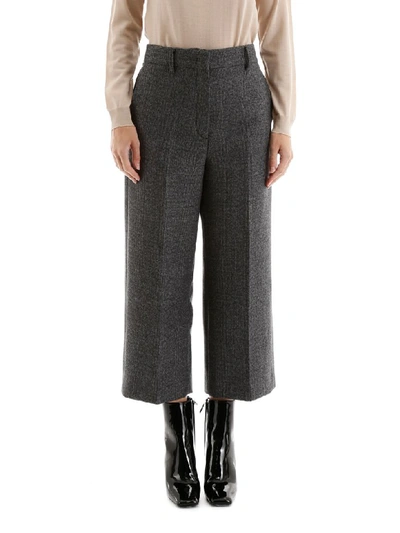 Shop Prada Cropped Trousers In Ardesia (grey)