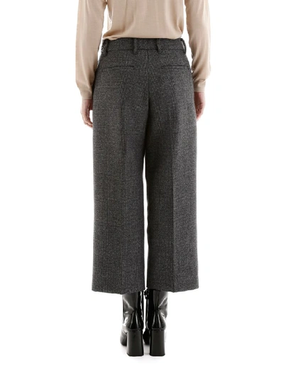 Shop Prada Cropped Trousers In Ardesia (grey)