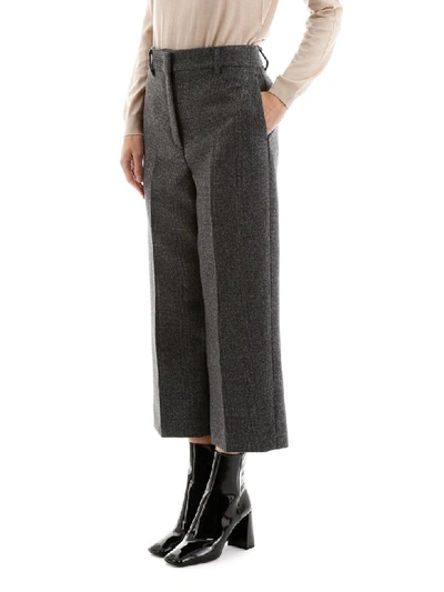 Shop Prada Cropped Trousers In Ardesia (grey)