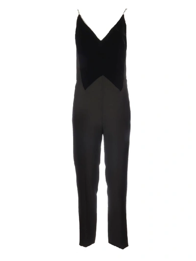 Shop Givenchy Jumpsuit Velvet And Crystals In Black