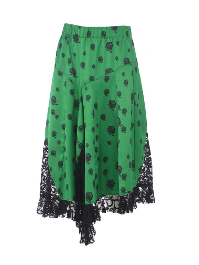 Shop Kenzo Skirt In Verde/nero