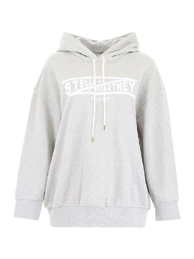 Shop Stella Mccartney Logo Hoodie In Grey Melange (grey)