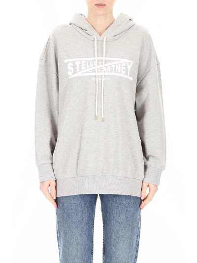 Shop Stella Mccartney Logo Hoodie In Grey Melange (grey)