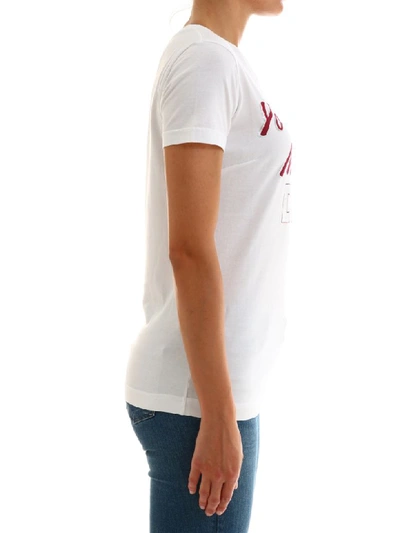 Shop Dolce & Gabbana T-shirt You Make Me Feel In White