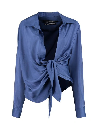 Shop Jacquemus La Chemise Bahia Blouse In Blue