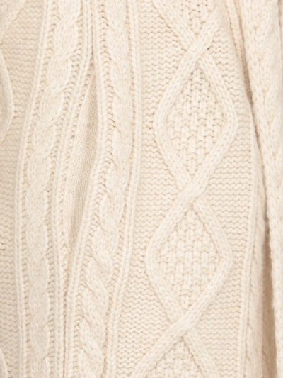 Shop Alanui Fisherman Knit Coat In Lapponia White