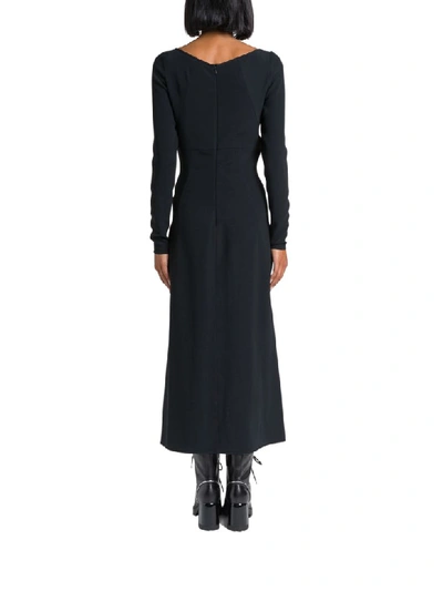 Shop Dsquared2 Crepe Midi Dress In Nero