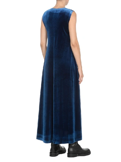 Shop Norma Kamali Long Dress In Berry Blue