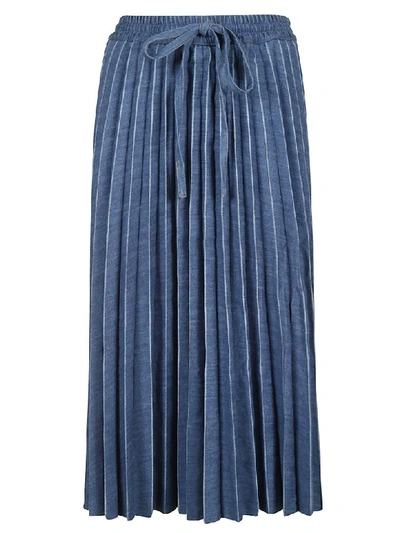 Shop Red Valentino Wide Pleated Skirt In Blue