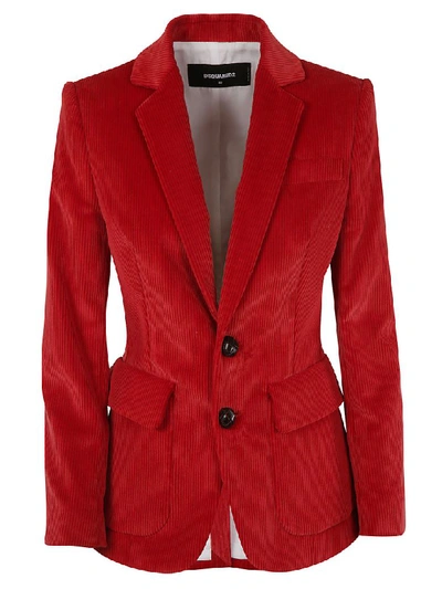 Shop Dsquared2 Classic Cotton Blazer In Red