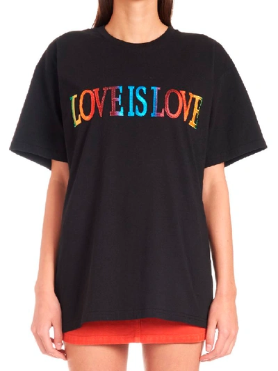Shop Alberta Ferretti Love Is Love T-shirt In Black
