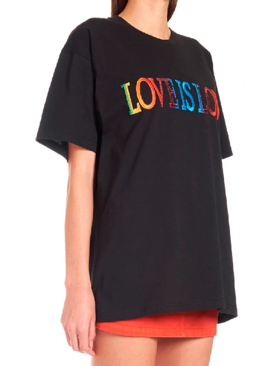 Shop Alberta Ferretti Love Is Love T-shirt In Black
