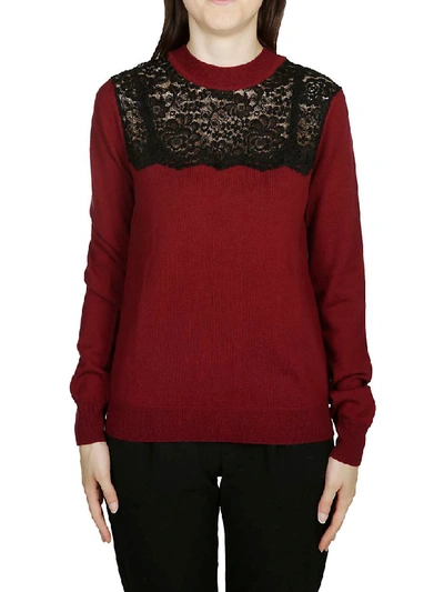 Shop Mulberry Wool Knit Jumper In Burgundy