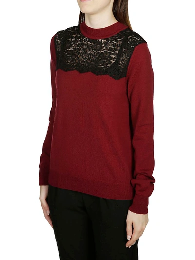 Shop Mulberry Wool Knit Jumper In Burgundy