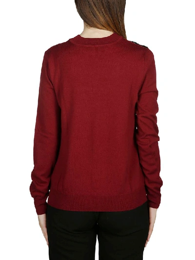 Shop Mulberry Wool Knit Jumper In Burgundy