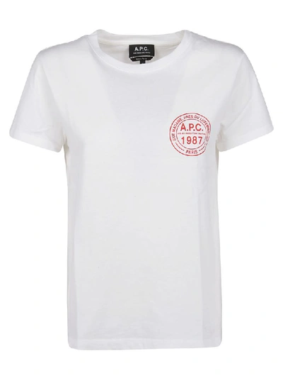 Shop A.p.c. T-shirt Tess In Aab Blanc