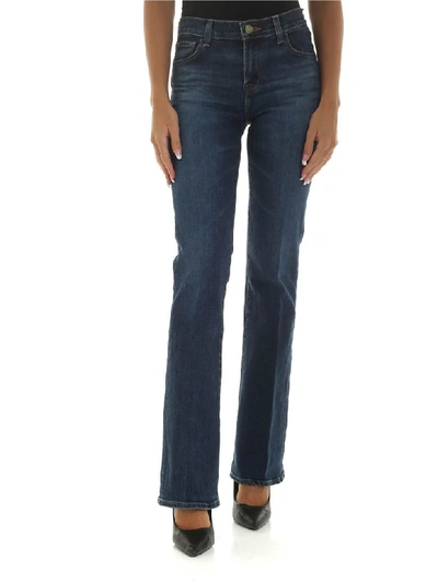 Shop J Brand Blue Flared Jeans In Stone