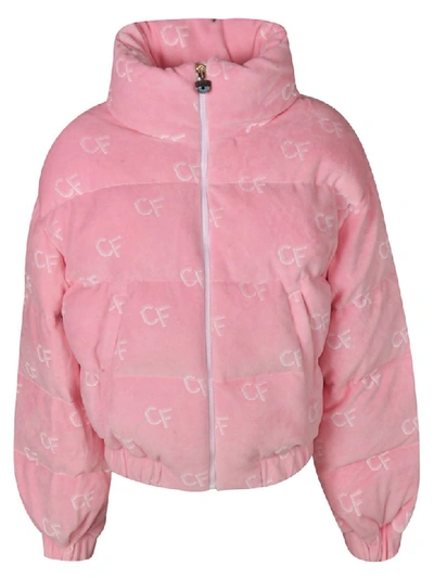 Shop Chiara Ferragni Cf All-over Logo Padded Jacket In Pink