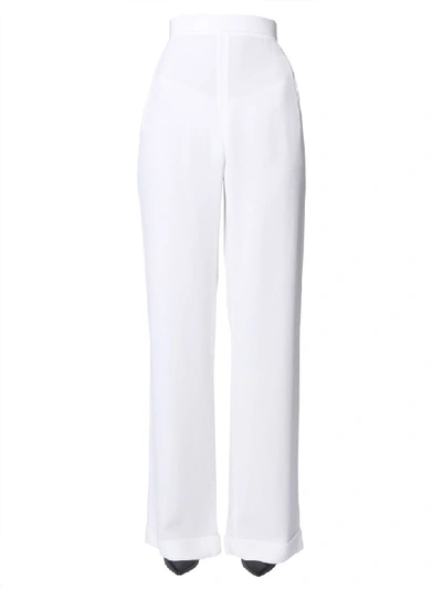 Shop Balmain High Waist Trousers In Bianco