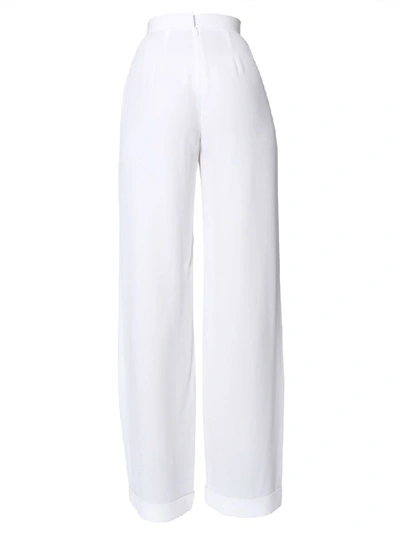 Shop Balmain High Waist Trousers In Bianco