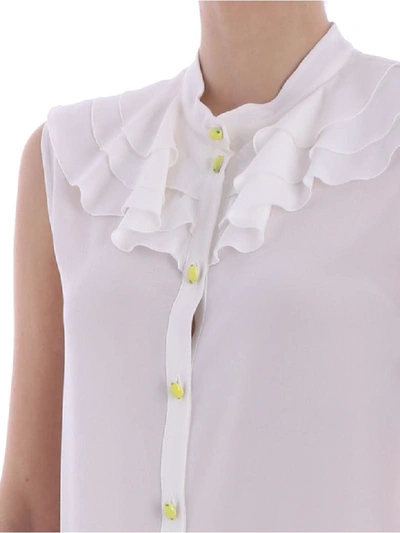 Shop Boutique Moschino Voile Blouse In White