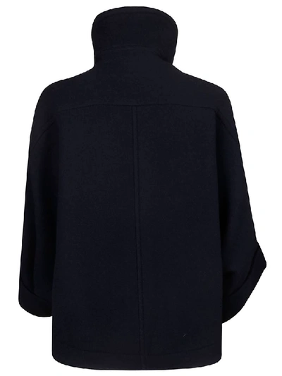 Shop Chloé One Sided High Neck Jacket In M Abyss Blue