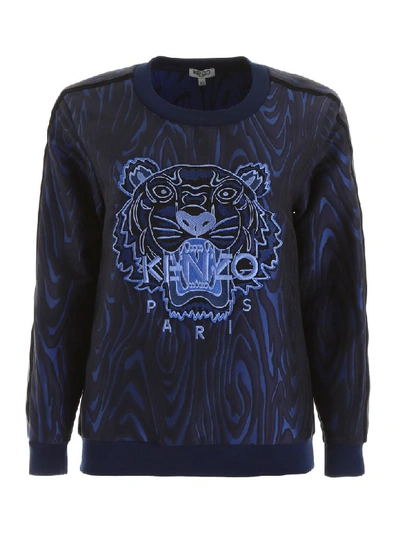 Shop Kenzo Jacquard Sweatshirt In Bleu Marine (blue)