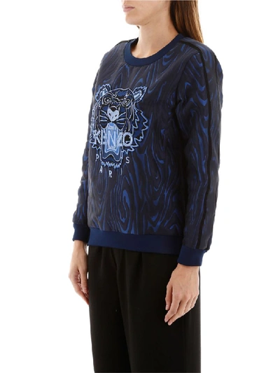 Shop Kenzo Jacquard Sweatshirt In Bleu Marine (blue)