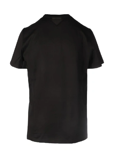 Shop Prada Logo Crewneck T-shirt In Black