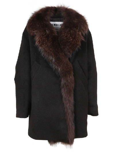 Shop Sword 6.6.44 Black Fur And Wool Coat