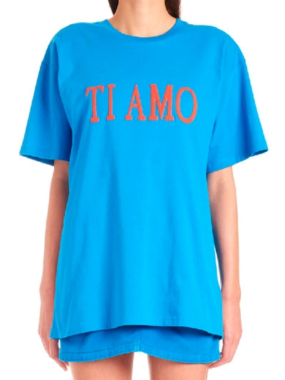 Shop Alberta Ferretti Ti Amo T-shirt In Light Blue